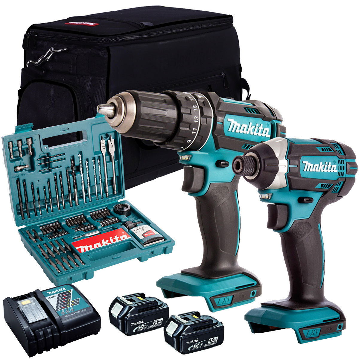 Makita 18V Impact Driver & Combi drill with 2 x 5.0Ah Battery T4TKIT-798