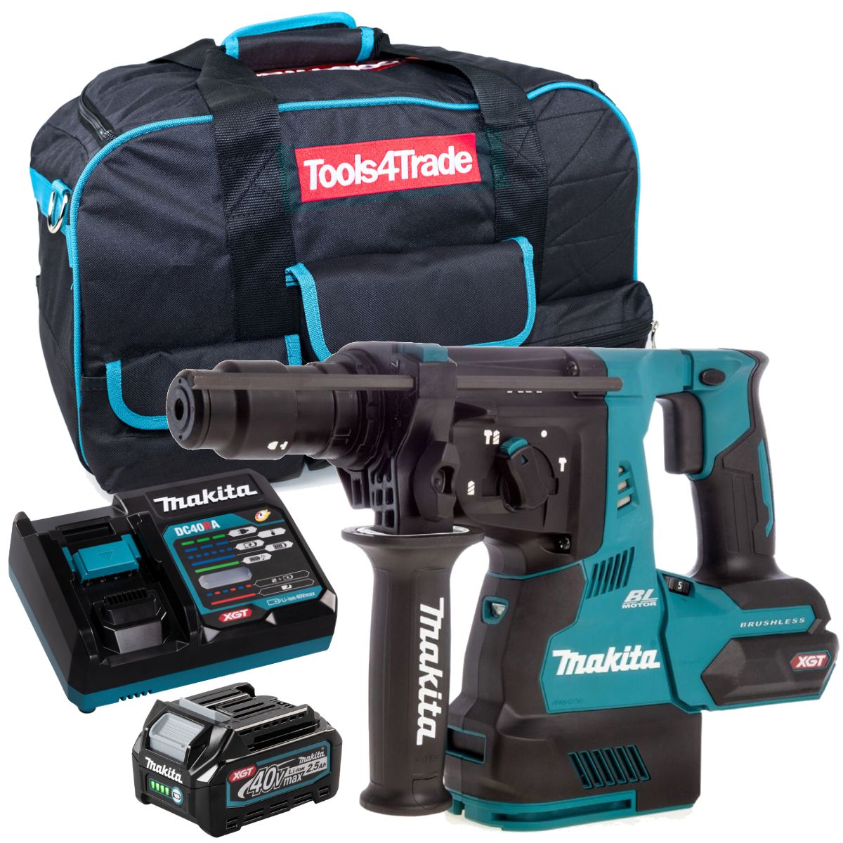Makita HR003GZ 40V Brushless SDS+ Rotary Hammer Drill with 1 x 2.5Ah Battery Charger & Bag