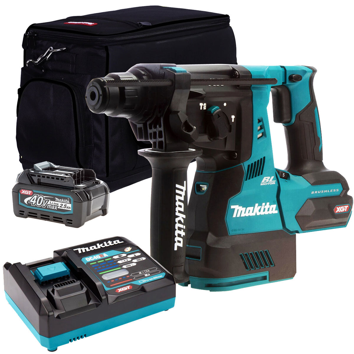 Makita HR003GZ 40V Brushless SDS+ Rotary Hammer Drill With 1 x 2.5Ah Battery Charger & Bag