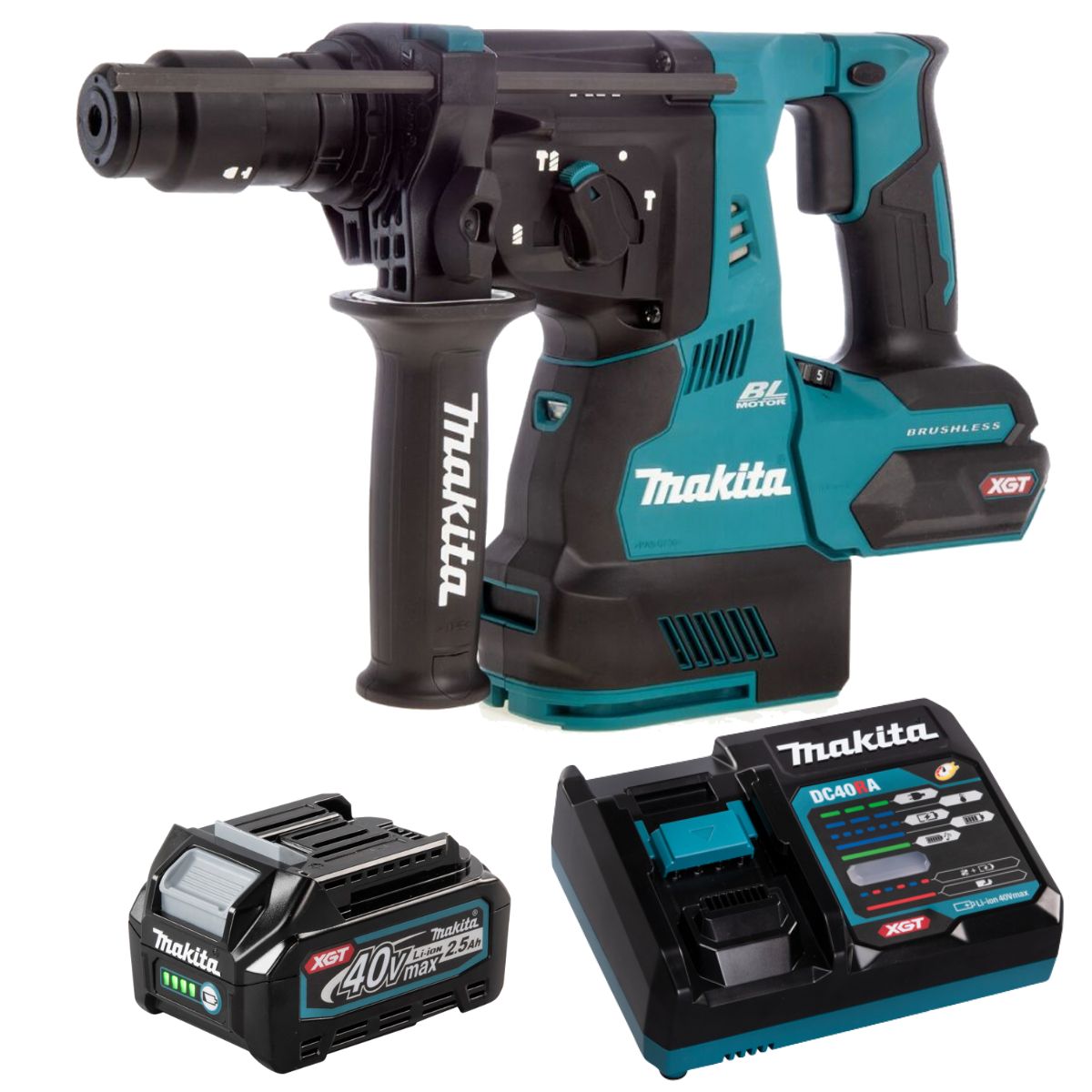 Makita HR003GZ 40V Brushless SDS+ Rotary Hammer Drill With 1 x 2.5Ah Battery & Charger