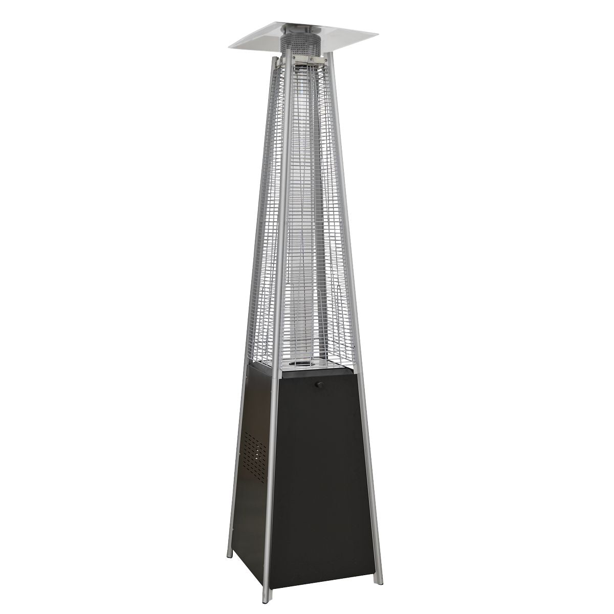 Dellonda DG98 13kW Black/Stainless Steel Pyramid Gas Outdoor Patio Heater