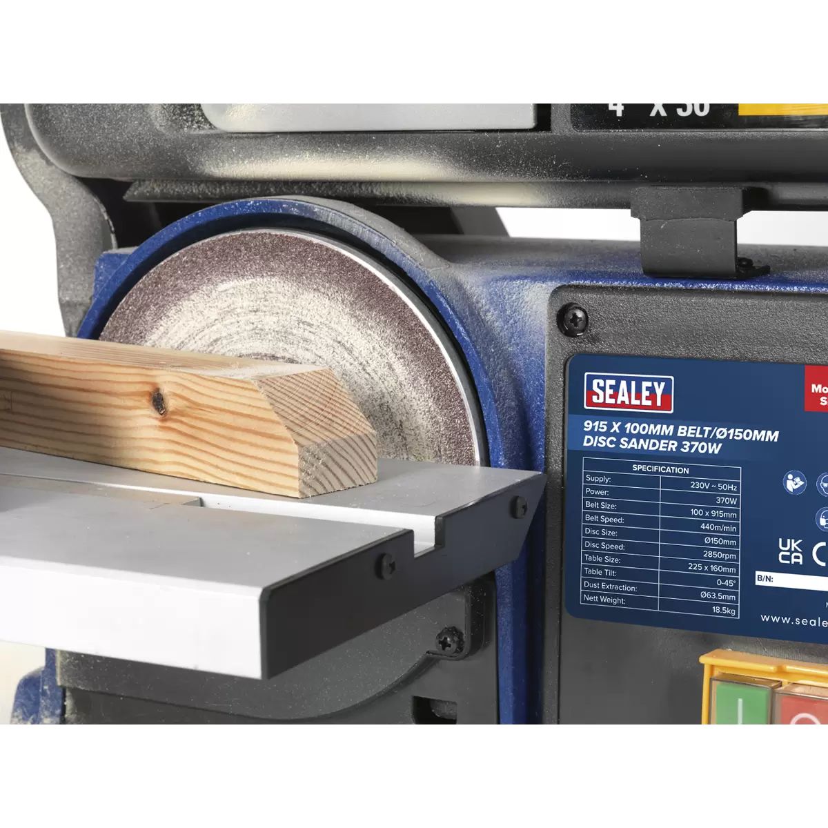 Sealey SM914 Belt/Disc Ø150mm Sander 370W/230V