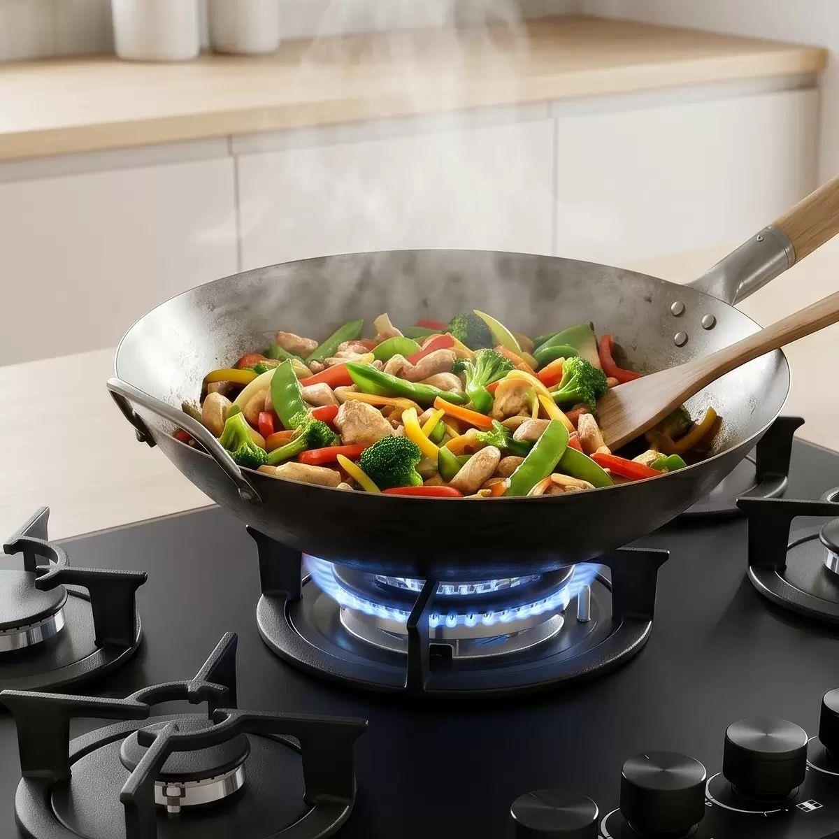 Sealey DH384 Baridi 70cm Gas Hob Matt Black with 5 Burners, Cast Iron Supports & Auto Ignition 10.4kW/230V