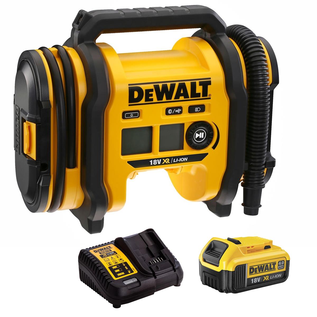 Dewalt DCC018N-XJ 18V XR Tyre Inflator with 1 x 4.0Ah Battery & Charger