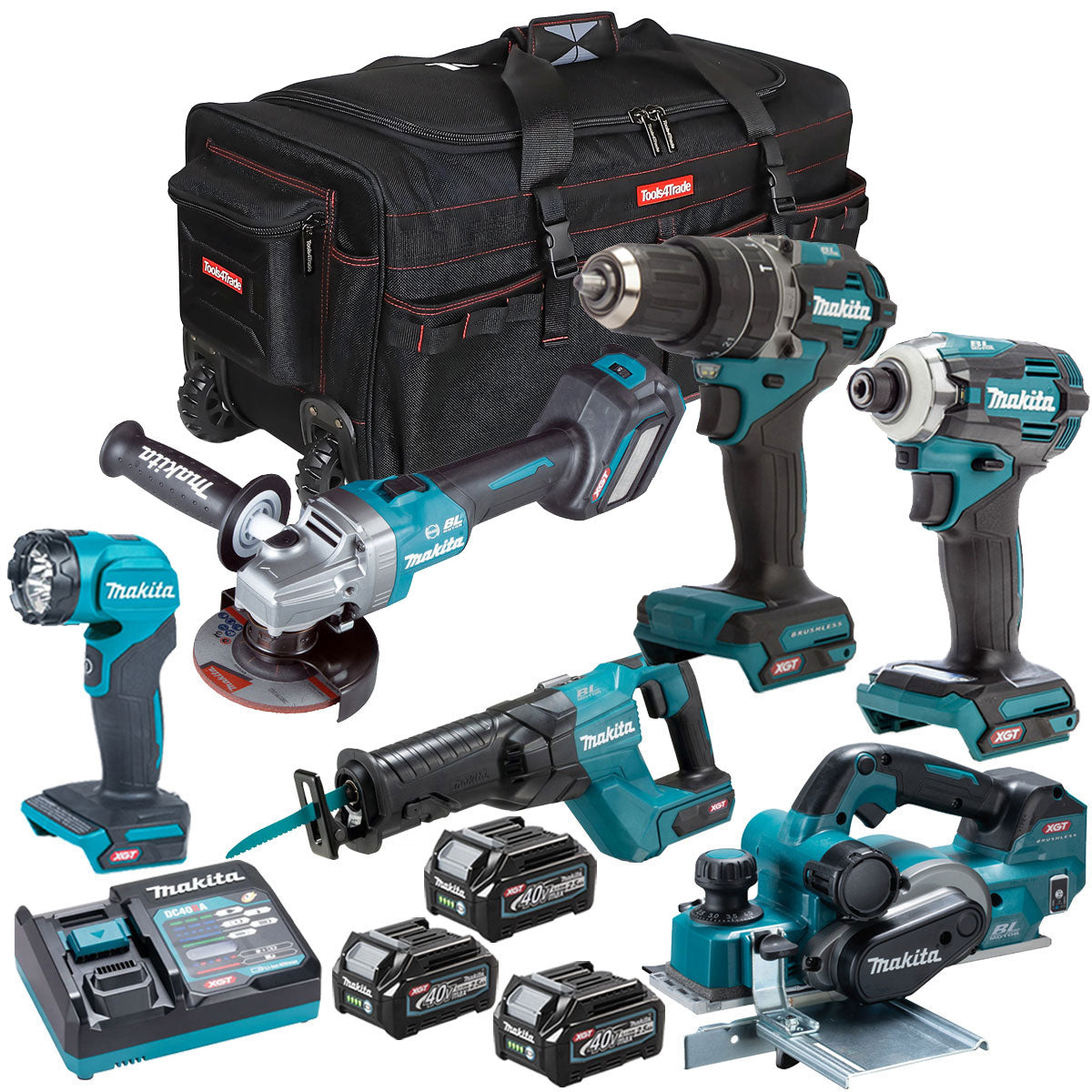 Makita 40V XGT 6 Piece Brushless Power Tool Kit with 3 x 2.5Ah Battery T4TKIT-16061