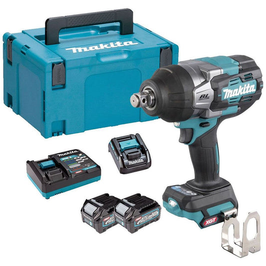 Makita TW007GD203 40V Max XGT Brushless 1/2" Impact Wrench With 2 x 2.5Ah Battery, Charger & Adaptor in Case