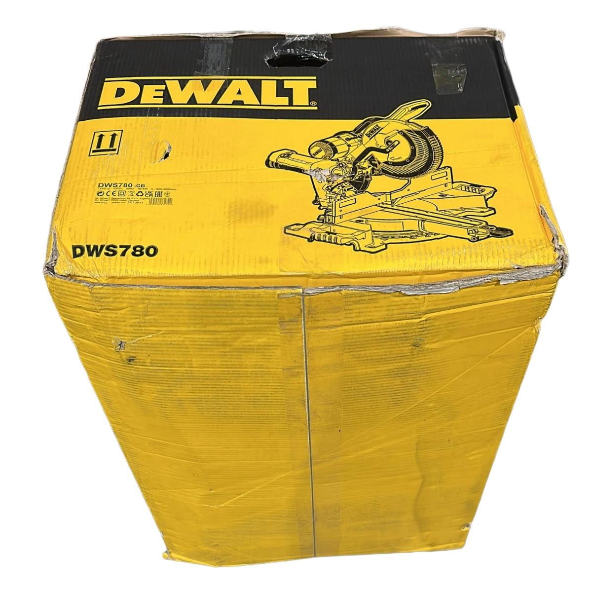 Dewalt DWS780-GB 305mm XPS Sliding Compound Mitre Saw 1675W 240V Item Condition Box Opened Never Used