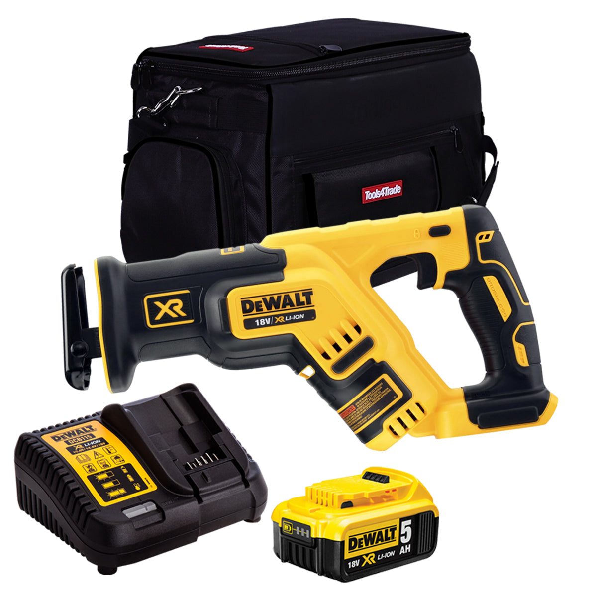 DeWalt DCS367N 18V Brushless Reciprocating Saw with 1 x 5.0Ah Battery Charger & 20