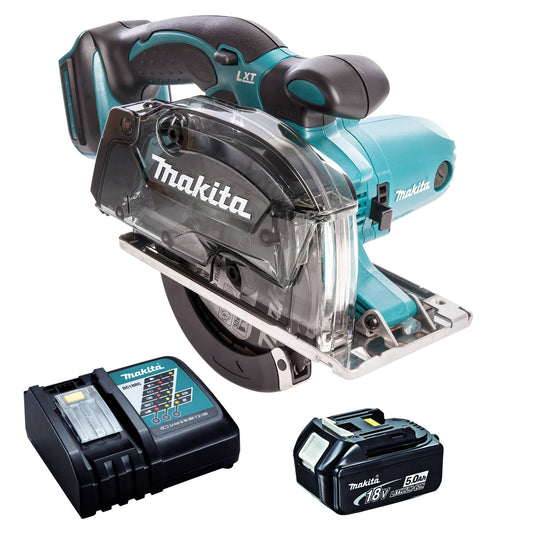 Makita DCS552Z 18V LXT Li-ion 136mm Cordless Metal Cut Saw With 1 x 5.0Ah Battery & Charger