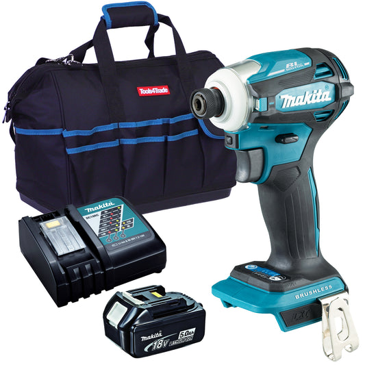 Makita DTD172Z 18V Brushless Impact Driver with 1 x 5.0Ah Battery Charger & Bag