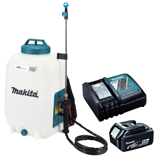 Makita DUS158Z 18V LXT 15L Backpack Garden Sprayer With 1 x 5.0Ah Battery & Charger