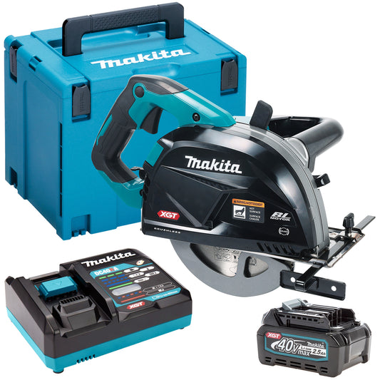 Makita CS002GZ01 40V 185mm Brushless Metal Cutter Saw with 1 x 2.5Ah Battery & Charger