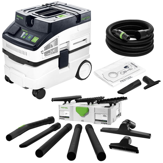 Festool CT 15 E 230V GB Mobile Dust Extractor - 577412 With RS-ST D 27/36-Plus Compact Cleaning Set