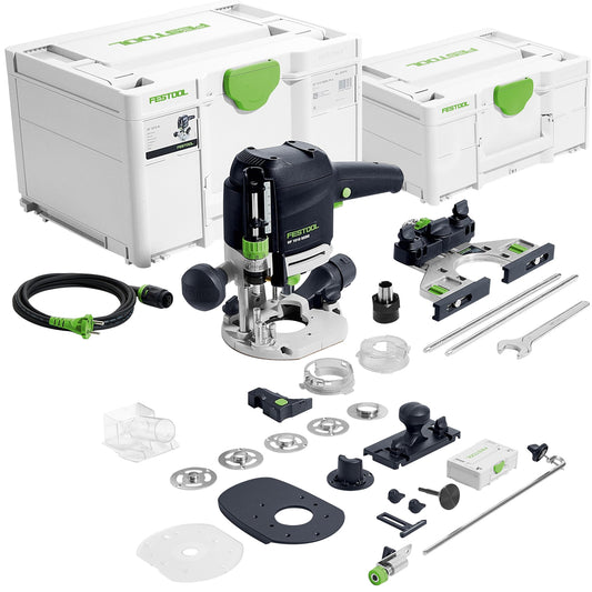 Festool OF 1010 REQ-Plus 110V GB Router Cutter - 578018 With ZS-OF 1010 M Router Accessories Set
