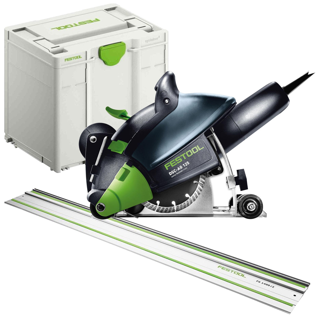 Festool DSC-AG 125-Plus 230V GB Diamond Cutting System - 576557 With 1 x Guide Rail FS 800/2