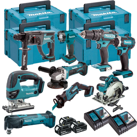 Makita 18V 9 Piece Power Tool Kit with 3 x 5.0Ah Battery & Charger T4TKIT-16454