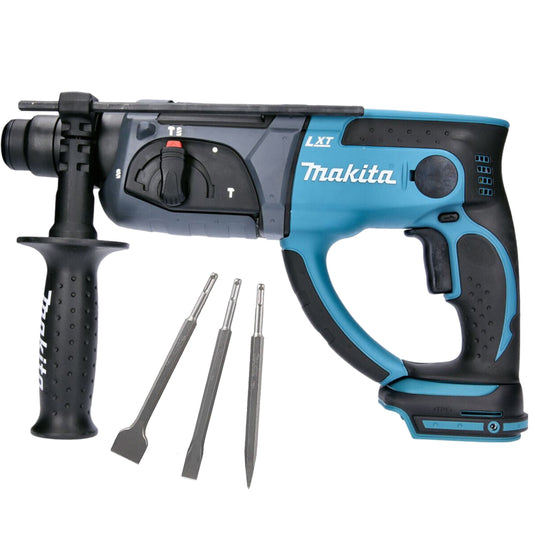 Makita DHR202Z 18V SDS+ Rotary Hammer Drill with 3 Piece Chisel