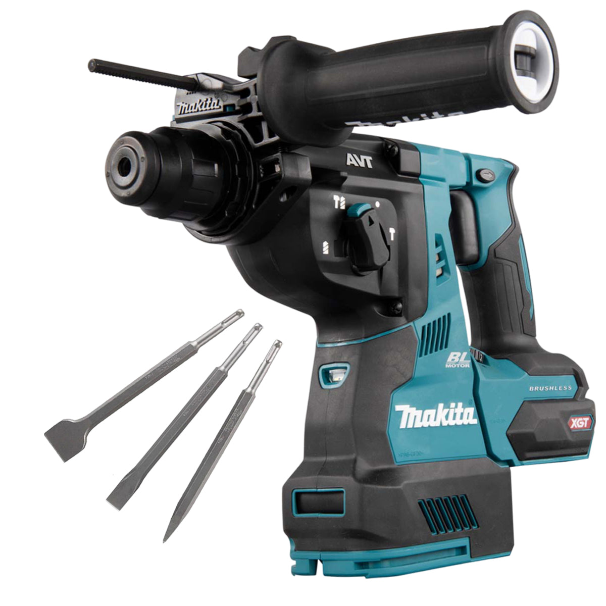 Makita HR003GZ 40V Brushless SDS+ Rotary Hammer Drill with 3 Piece Chisel