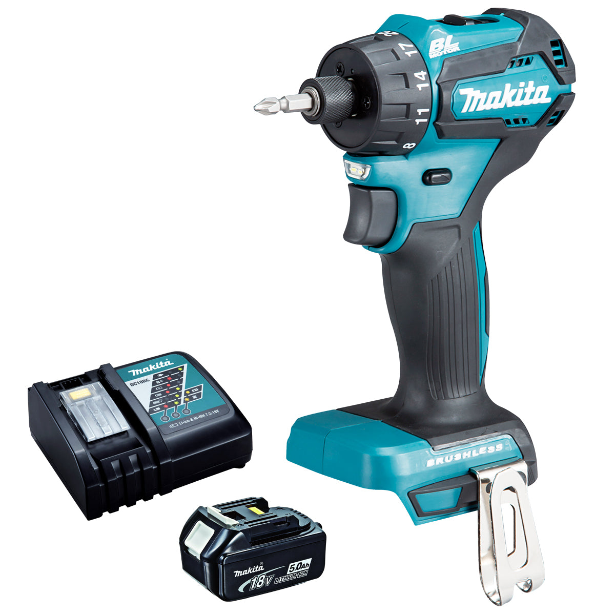 Makita DDF083Z 18V Brushless 1 4 Drill Driver With 1 x 5.0Ah Battery