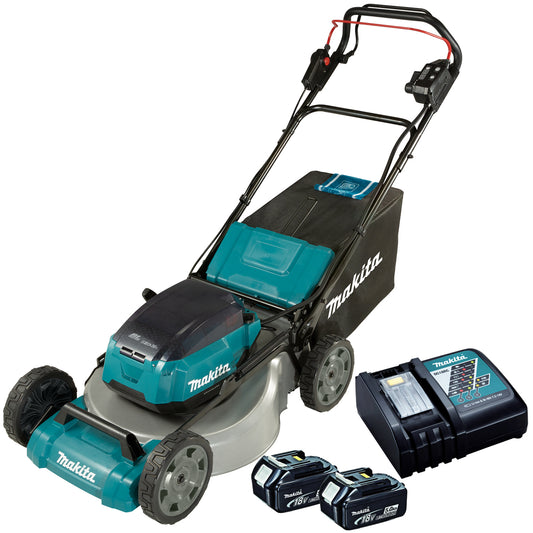 Makita DLM532Z 36V Brushless 530mm Lawn Mower with 2 x 5.0Ah Battery & Charger