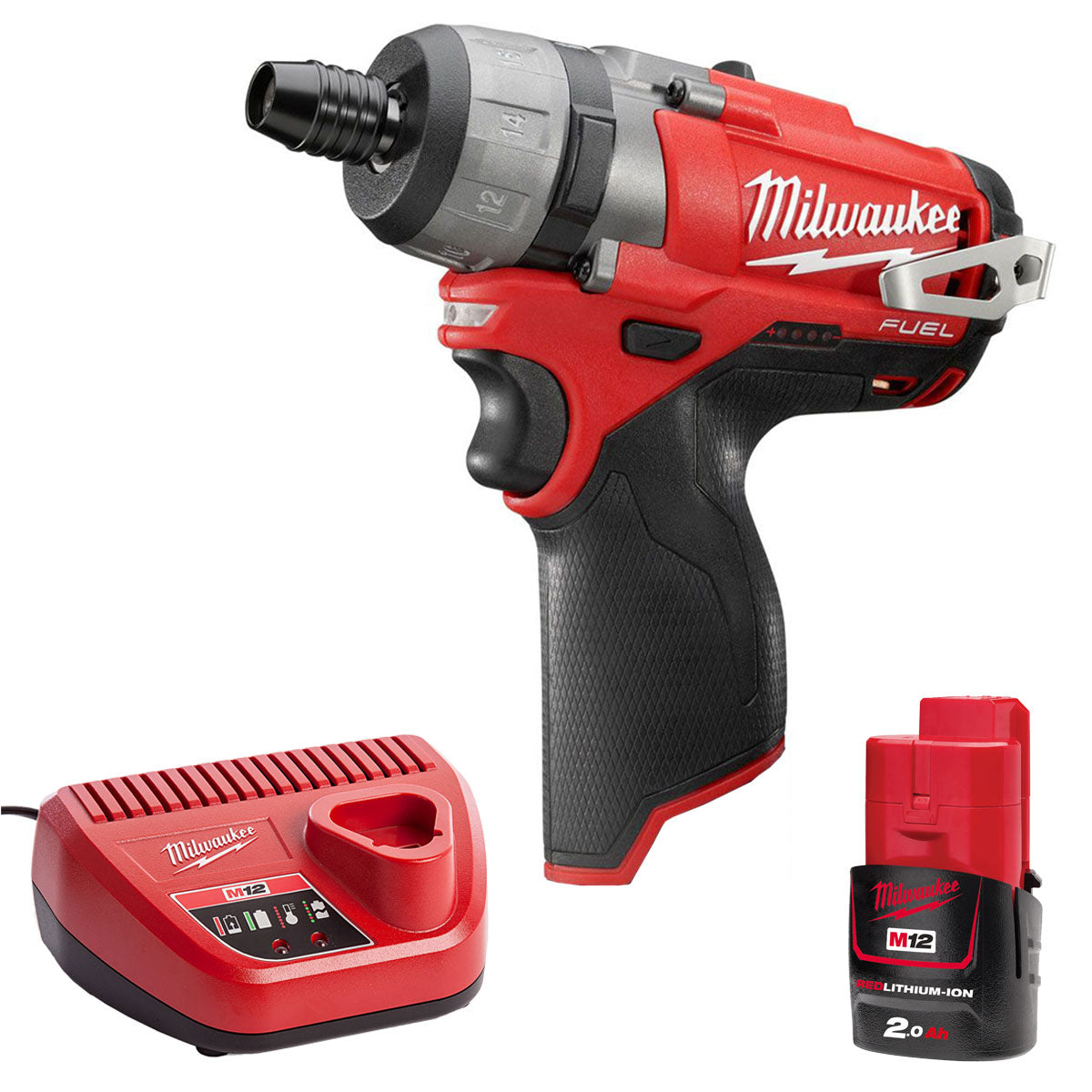 Milwaukee M12CD 0C 12V Fuel Brushless Sub Compact Driver with 1 x 2.0A