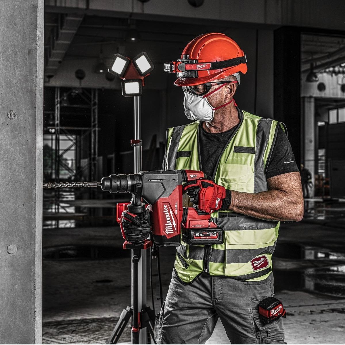 Milwaukee M18ONEFHPX-552X 18V Brushless SDS+ Hammer Drill with 2 x 5.5Ah Batteries, Charger & FIXTEC Chuck in Case 4933478497