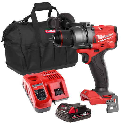 Milwaukee M18FPD3-0 18V Fuel Brushless Combi Drill with 1 x 2.0Ah Battery Charger & Bag