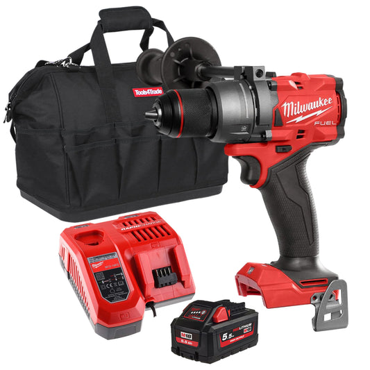 Milwaukee M18FPD3-0 18V Fuel Brushless Combi Drill with 1 x 5.5Ah Battery Charger & Bag