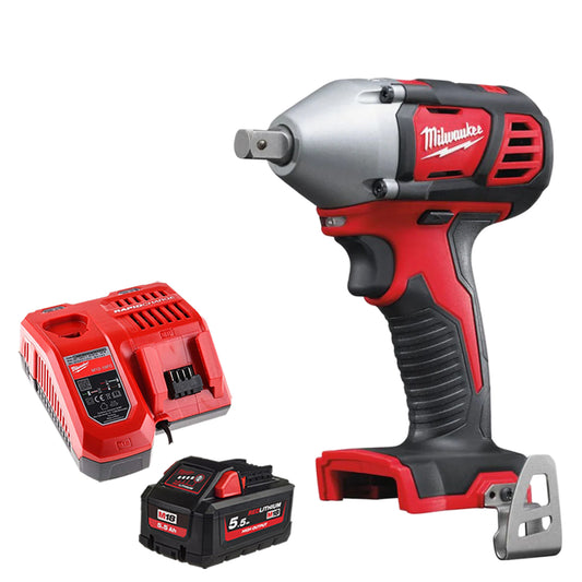 Milwaukee M18BIW12-0 18V Compact 1/2" Impact Wrench with 1 x 5.5Ah Battery & Charger