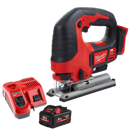 Milwaukee M18BJS-0 18V Li-ion Compact Top Handle Jigsaw with 1 x 5.5Ah Battery & Charger