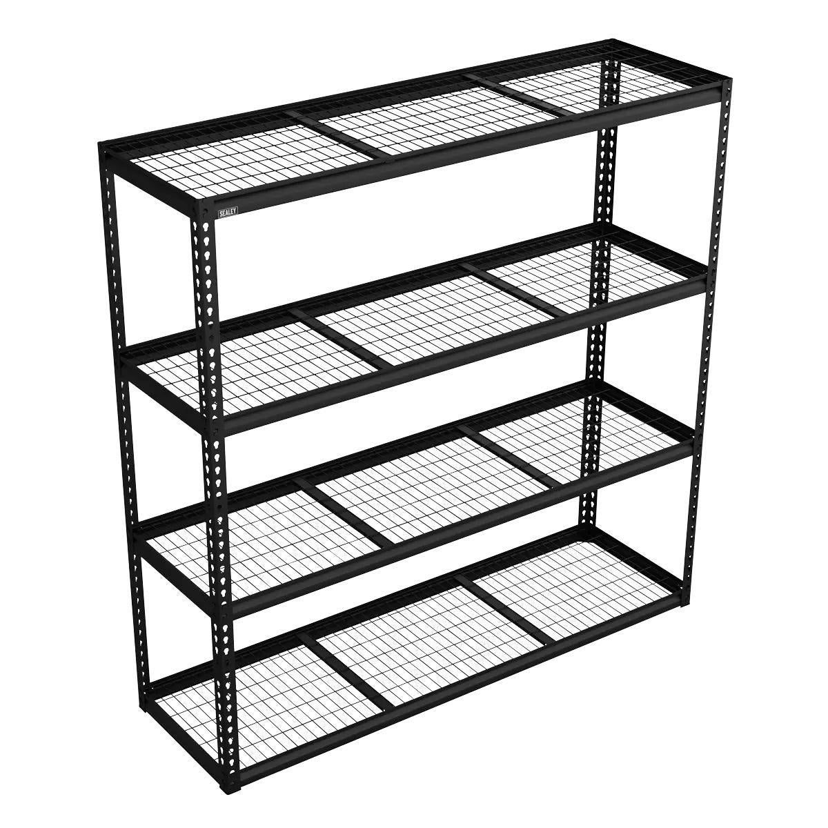 Sealey APMR1 Heavy-Duty Modular Racking Unit with 4 Mesh Shelves 300kg Capacity Per Level