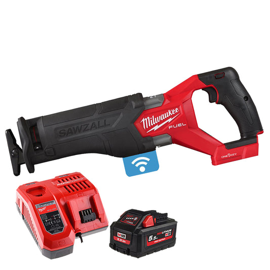 Milwaukee M18ONEFSZ-0X 18V Fuel Brushless Sawzall Reciprocating Saw with 1 x 5.5Ah Battery & Charger