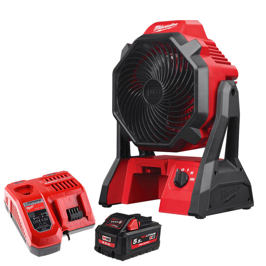 Milwaukee M18AF-0 18V Cordless Air Fan with 1 x 5.5Ah Battery & Charger