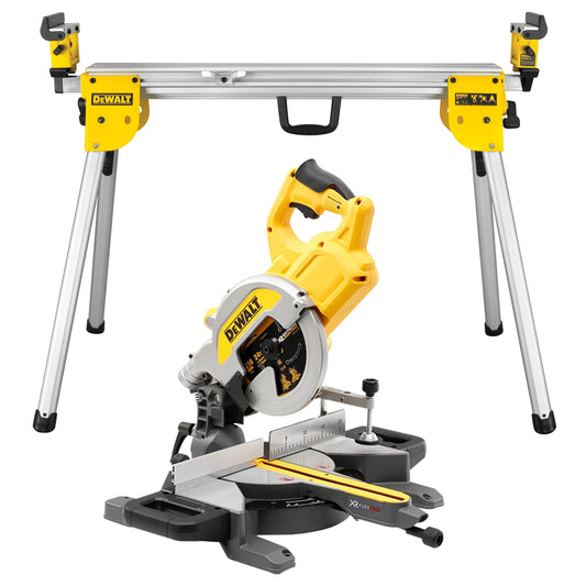 Dewalt DCS777N 54V XR Flexvolt Brushless 216mm Mitre Saw with Heavy-Duty Leg Stand