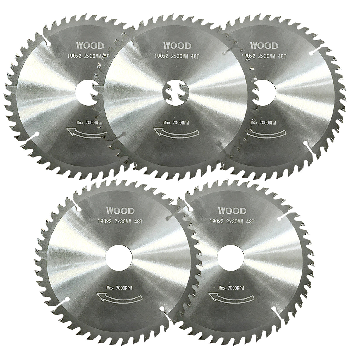 Excel 190mm 48T Circular Saw Blade Trade Quality Pack of 5