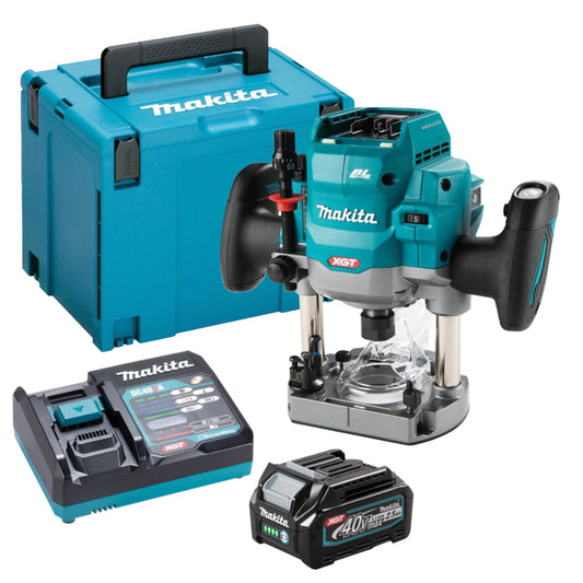 Makita RP001GZ02 40V XGT Brushless 1/2" Router with 1 x 2.5Ah Battery Charger & Case