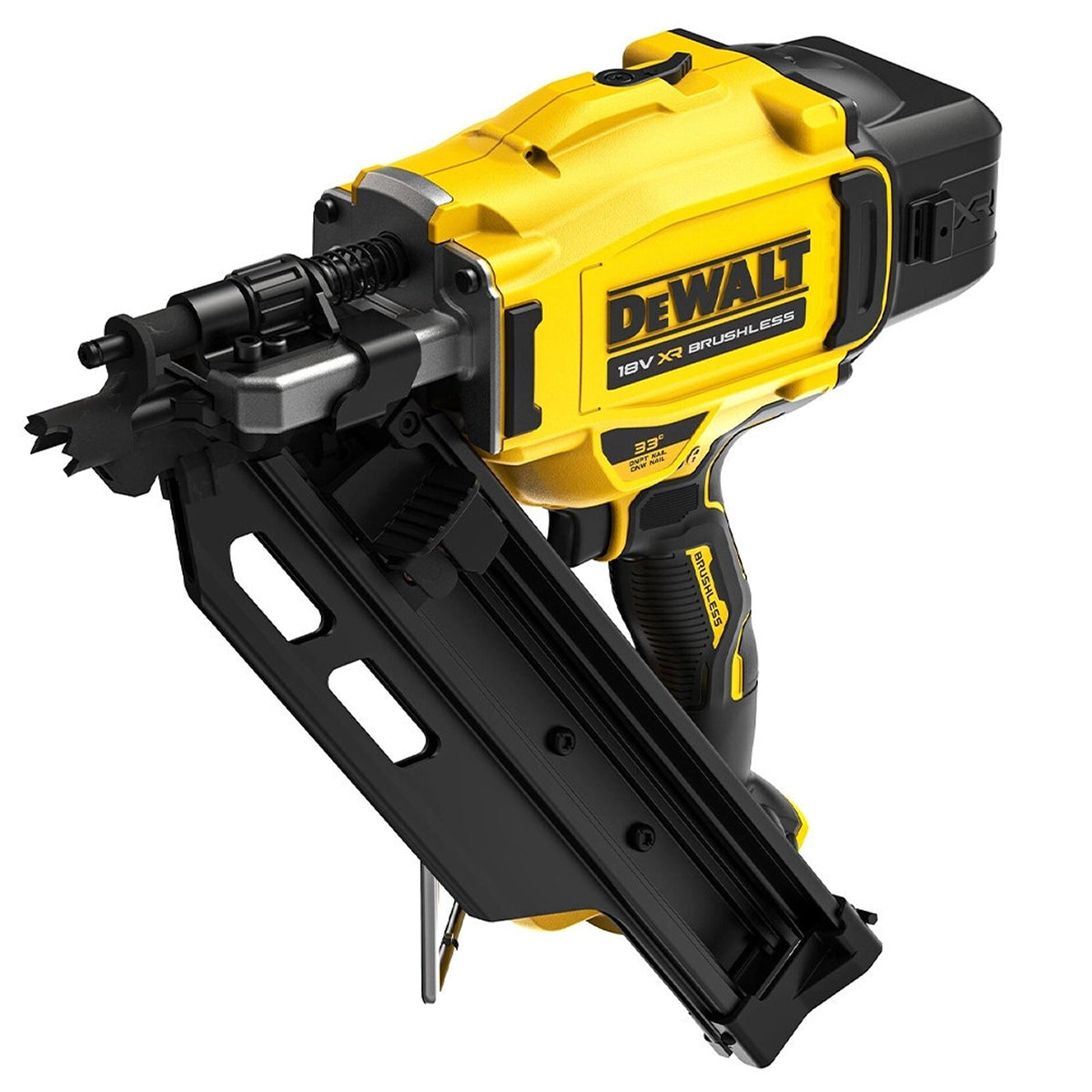 Dewalt DCN930P2 18V XR Brushless First Fix 90mm Framing Nailer with 2 x 5.0Ah Battery Charger & Case