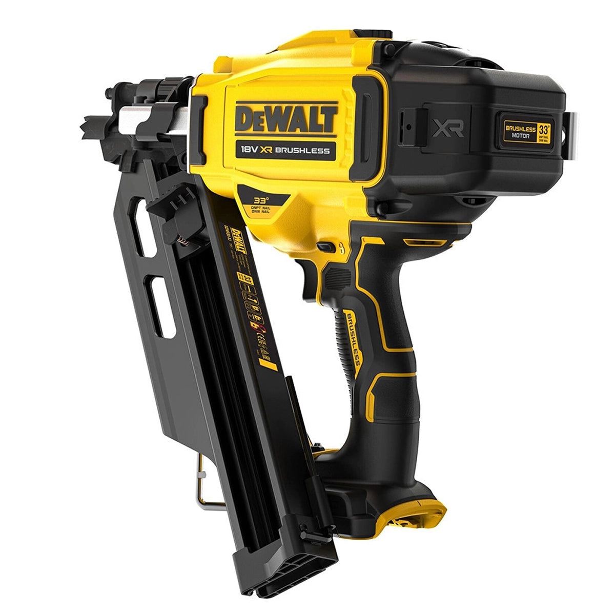 Dewalt DCN930P2 18V XR Brushless First Fix 90mm Framing Nailer with 2 x 5.0Ah Battery Charger & Case