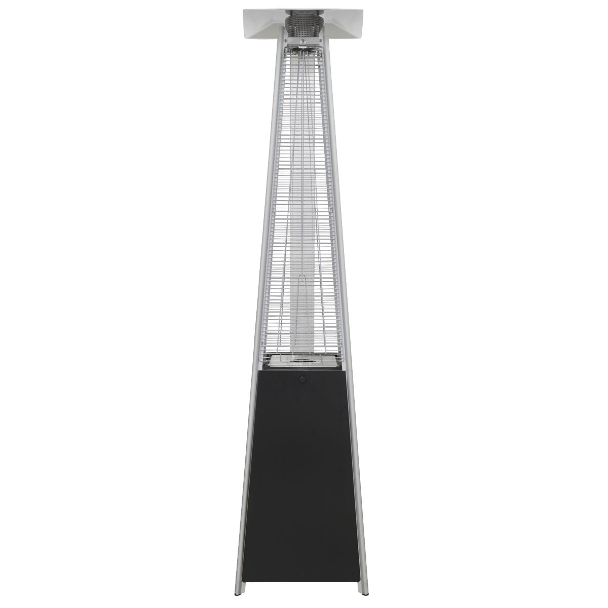 Dellonda DG98 13kW Black/Stainless Steel Pyramid Gas Outdoor Patio Heater