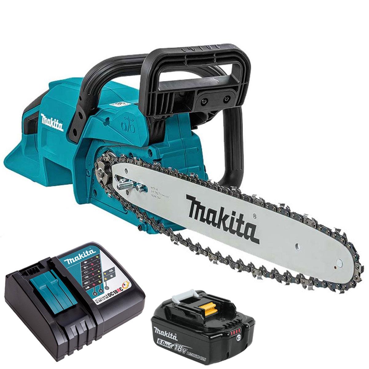 Makita DUC357Z 18V LXT 35cm Brushless Chainsaw with 1 x 6.0Ah Battery & Charger