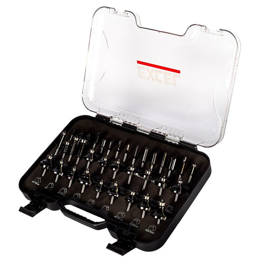 Excel 1/4in Shank Router Cutter Bit 35 Piece Set