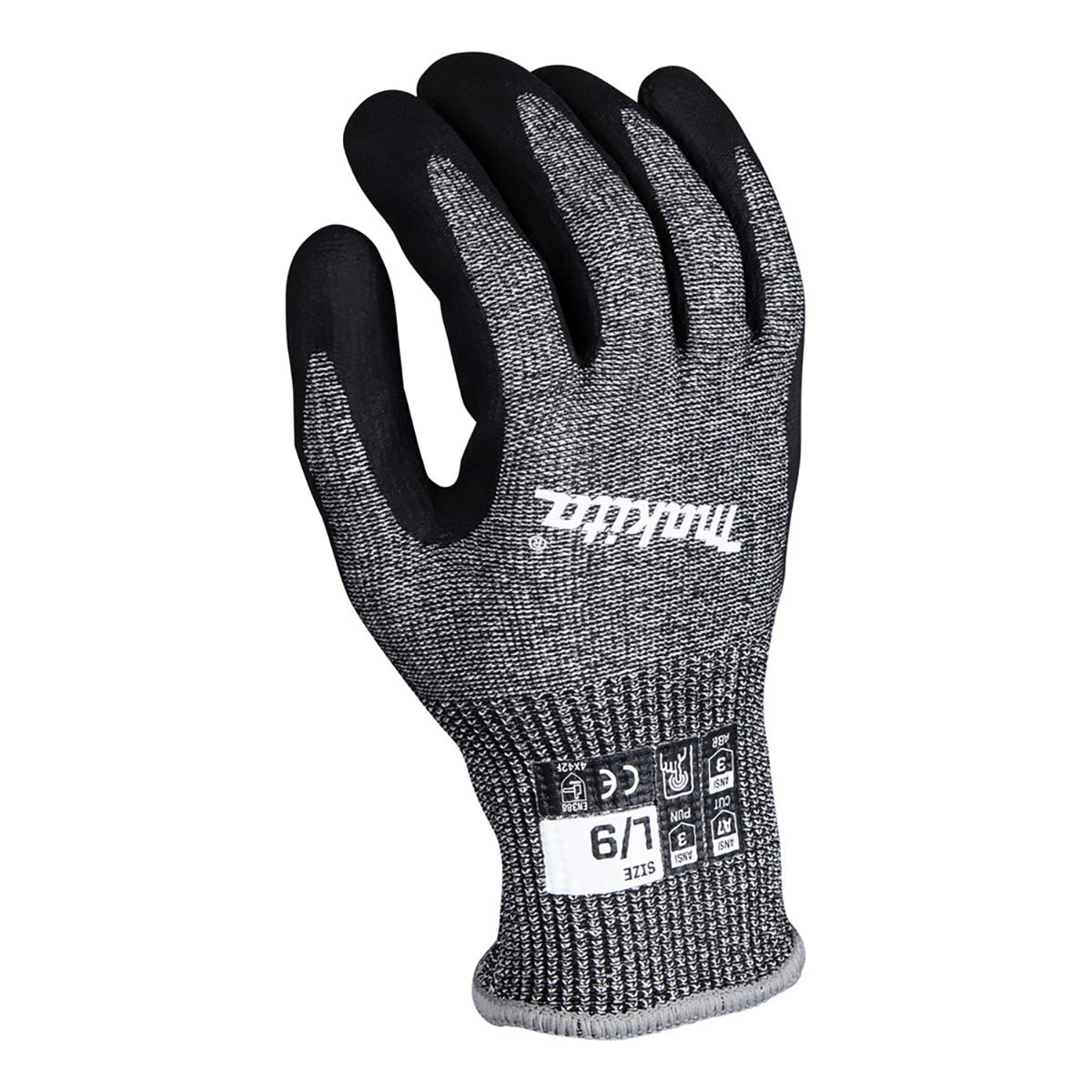 Makita P-84729 Advanced FitKnit™ Cut Level 7 Nitrile Coated Dipped Gloves Size Large