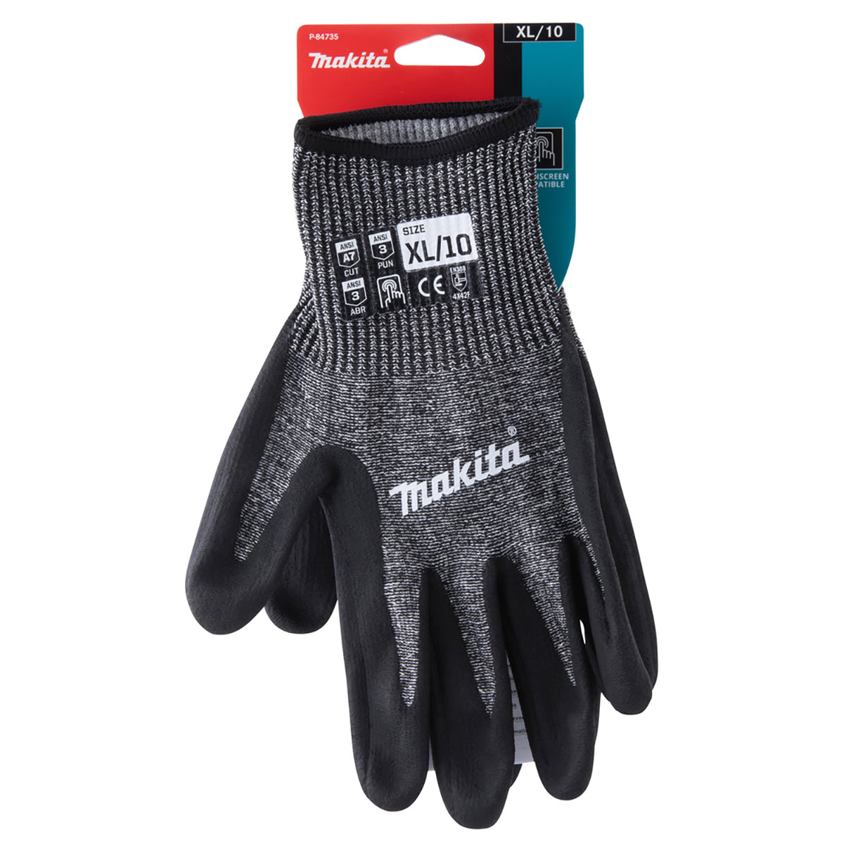 Makita P-84735 Advanced FitKnit™ Cut Level 7 Nitrile Coated Dipped Gloves Size X-Large