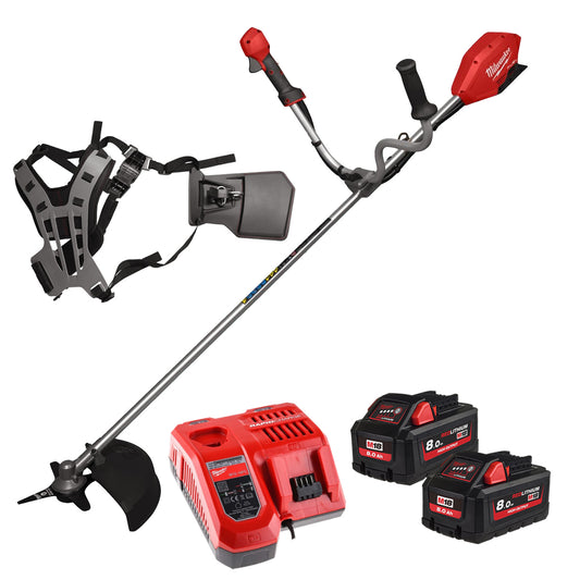 Milwaukee M18FBCU-802 FUEL 18V Brushless Brush Cutter with 2 x 8.0Ah Batteries & Charger 4933492299