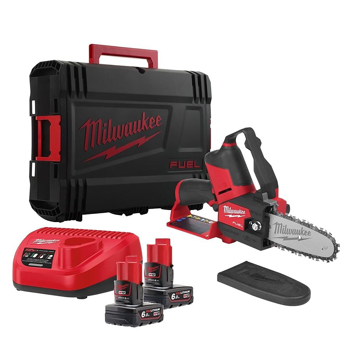 Milwaukee M12FHS-602X M12 Fuel 12V Brushless Hatchet Pruning Saw with 2 x 6.0Ah Batteries & Charger in Case 4933472213