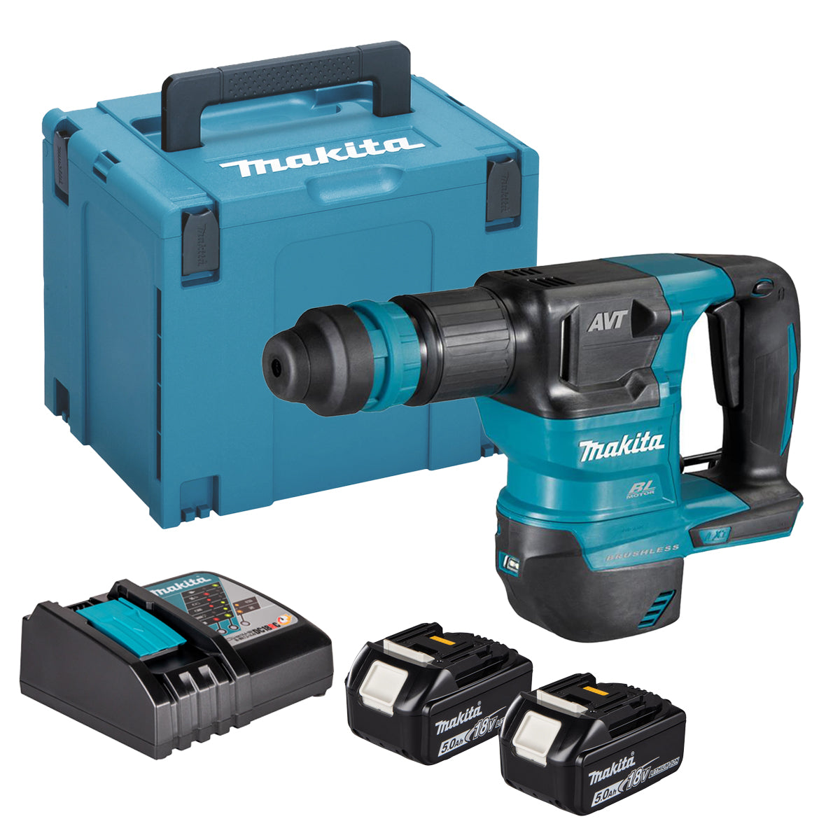 Makita DHK180RTJ 18V LXT Brushless SDS-PLUS Power Scraper With 2 x 5.0Ah Batteries, Charger In Case