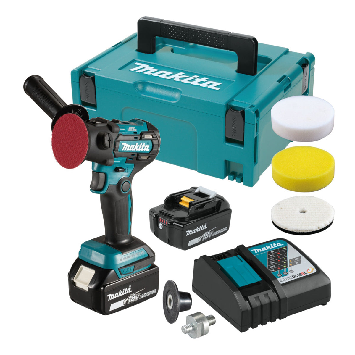 Makita DPV300RTJ 18V LXT Brushless Sander / Polisher With 2 x 5.0Ah Batteries, Charger In Case