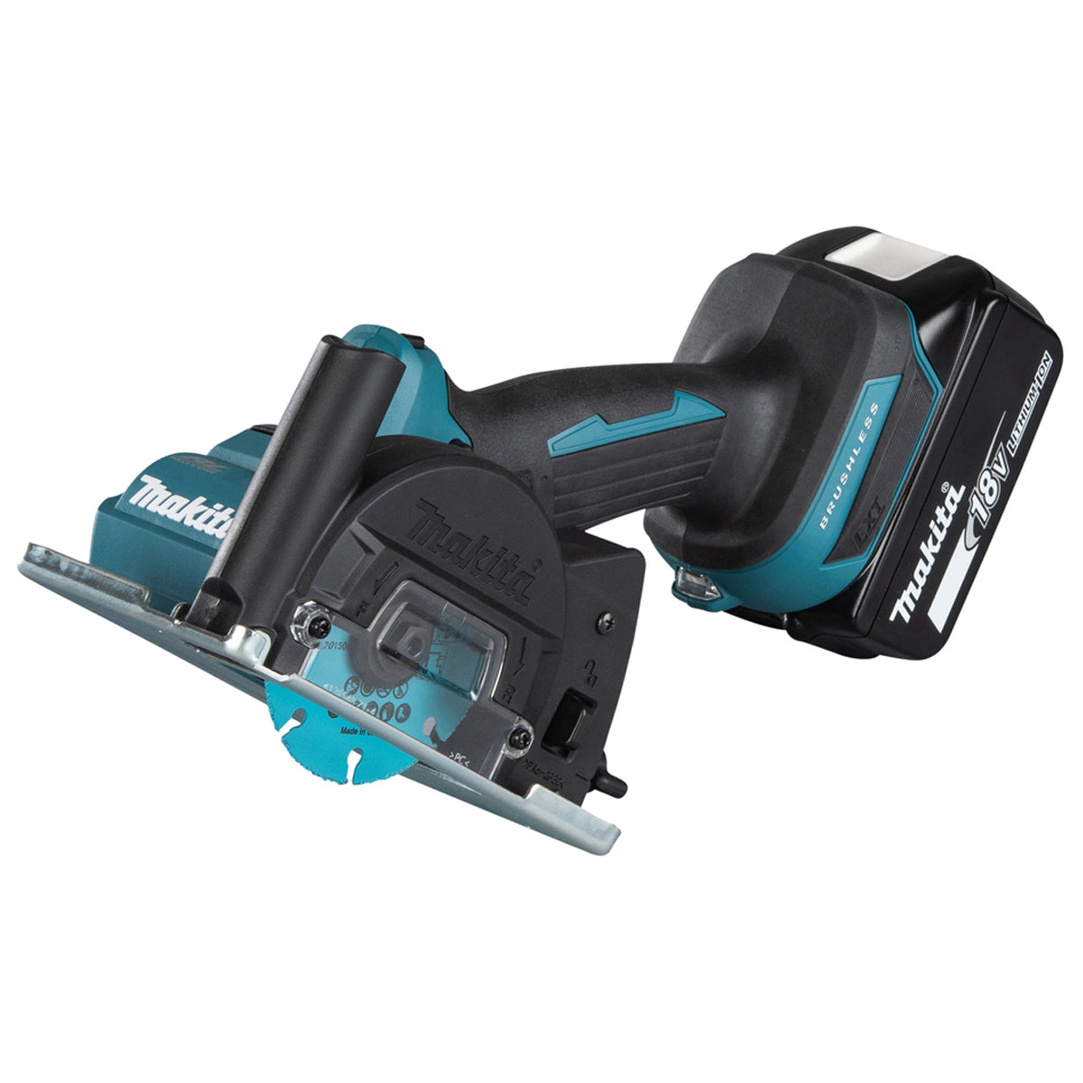 Makita DMC300RTJ 18V LXT Brushless 76mm Cut-off Saw With 2 x 5.0Ah Batteries, Charger In Case