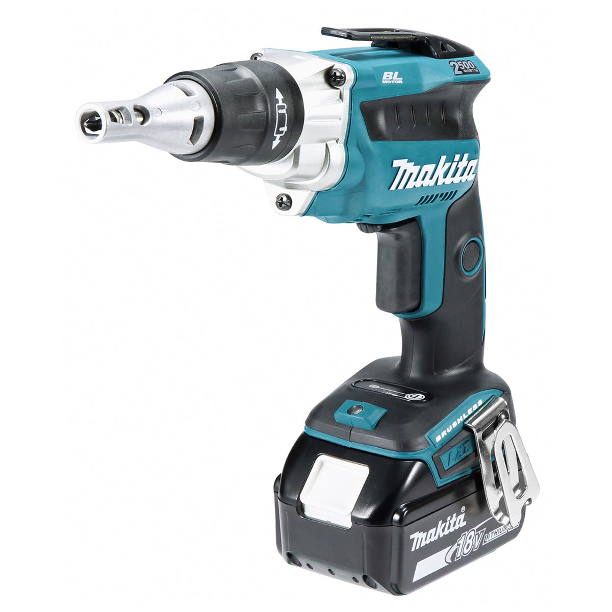 Makita DFS250RTJ 18V LXT Brushless Drywall Screwdriver With 2 x 5.0Ah Batteries, Charger In Case