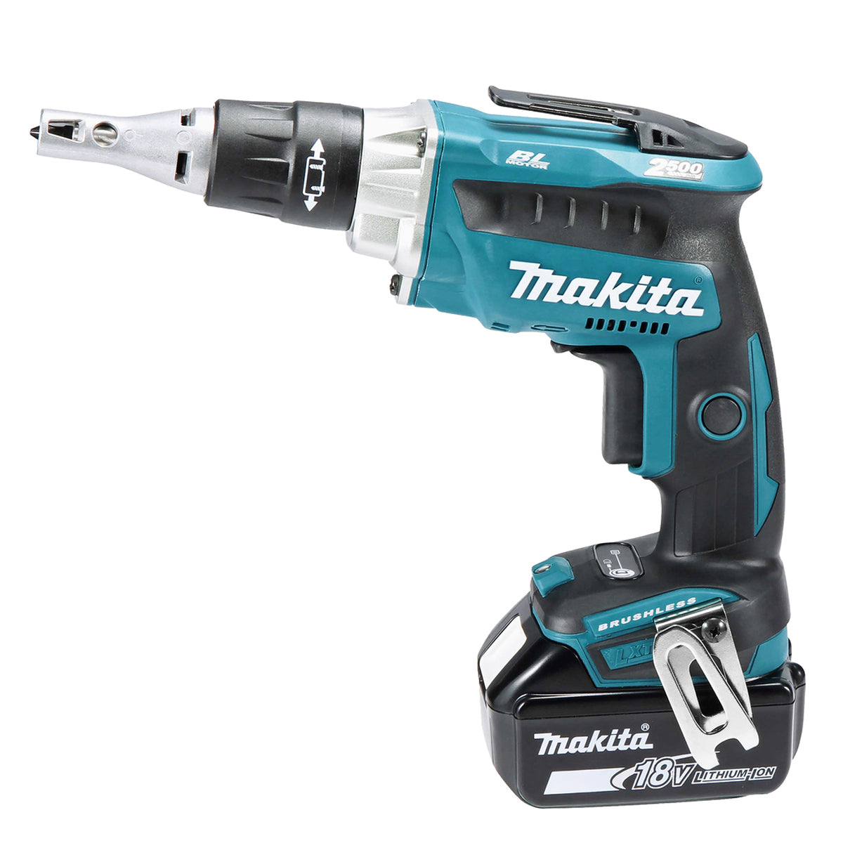 Makita DFS250RTJ 18V LXT Brushless Drywall Screwdriver With 2 x 5.0Ah Batteries, Charger In Case